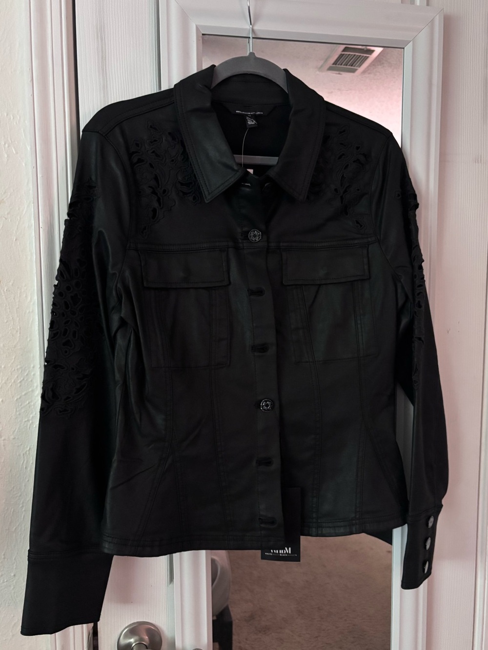 White House Black Market Black Women's Faux Leather Jacket